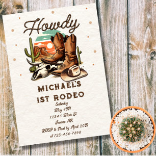 Convite Caubói Festa Rodeio Western Aniversário Crianças