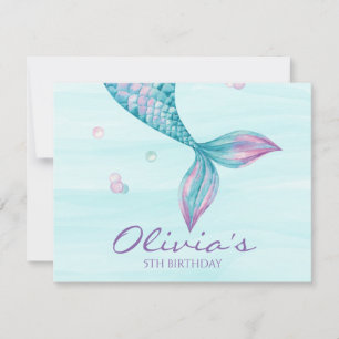 Convite cauda de sereia aniversário