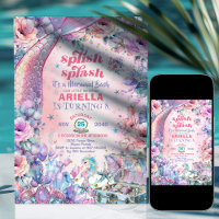 Cauda de sereia brilho de flor 8º aniversário 