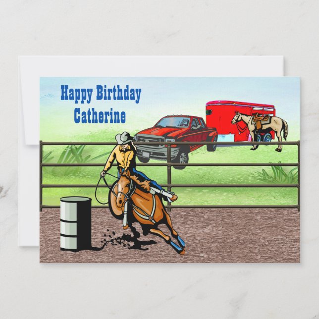 Convite Cavaleira de Rodeio do Oeste Americano no Arena (Frente)