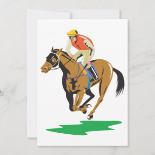 Convite Cavaleiro de Corrida de Cavalos Galopando