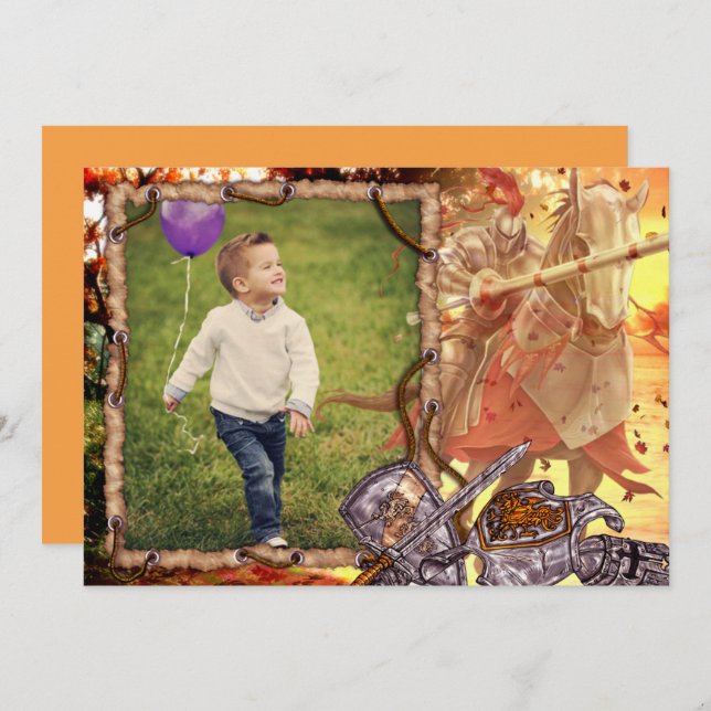 Convite Cavaleiro De Fada No Aniversário Da Foto De Cavalo (Frente/Verso)