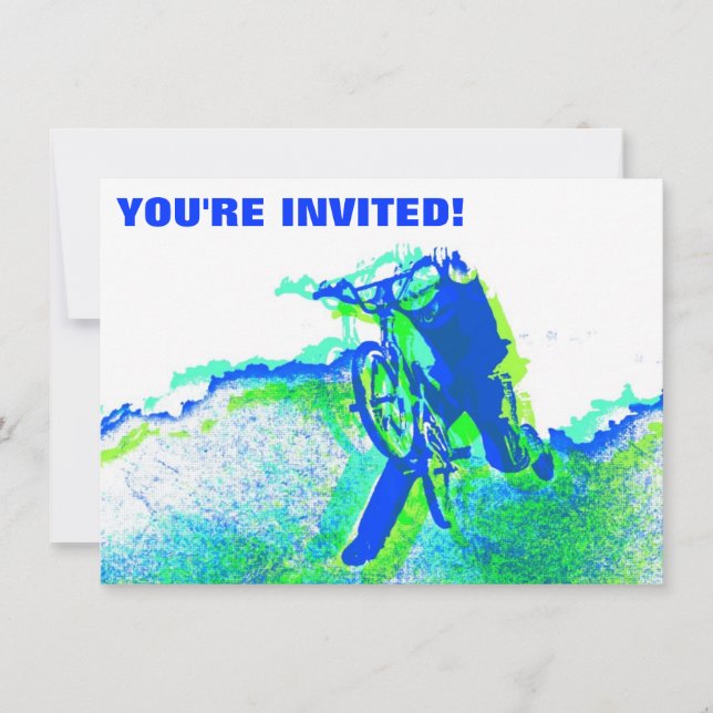Convite Cavaleiro do estilo livre BMX no estilo legal do (Frente)