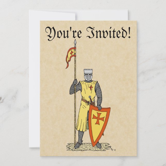 Convite Cavaleiro medieval do 13 (Frente)