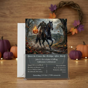 Convite Cavaleiro Sem Cabeça Sleepy Hollow Meia-Noite Hall