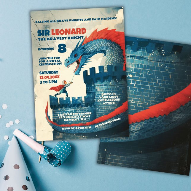 Convite Cavaleiro sem rosto e Festa de aniversário de drag (Criador carregado)