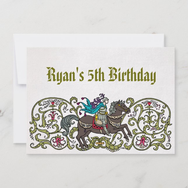 Convite Cavaleiro Vintage (Frente)