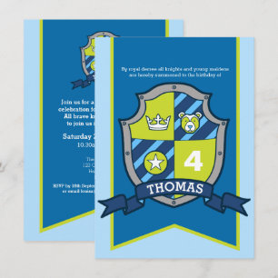 Convite Cavaleiros, escudos medievais, crianças... convit
