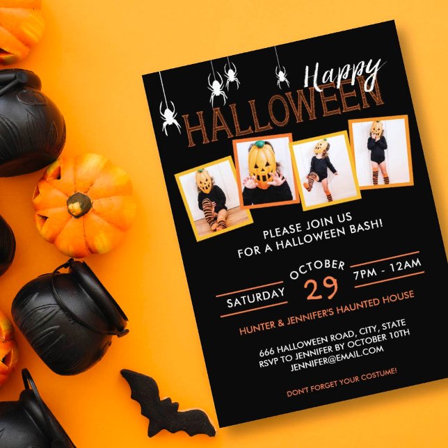 Convite Cavaleiros Fotográficos do Dia das Bruxas 4 | Conv (Invite your friends to a Halloween bash, or Halloween baby shower or birthday party with this design)