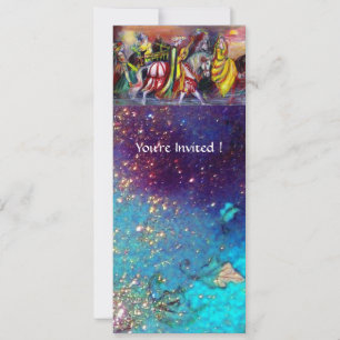 Convite CAVALEIROS, MÚSICA À NOITE, Faíscas Azuis Dourados