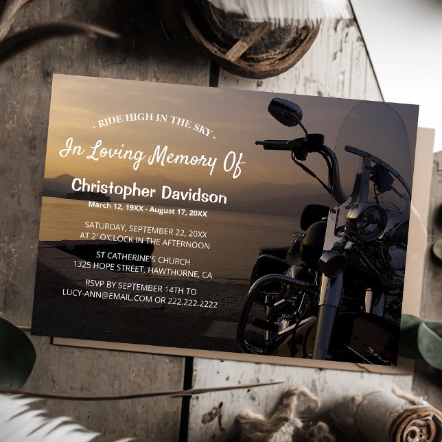 Convite Cavalgar Alto No Céu | Funeral de Motociclista (Criador carregado)