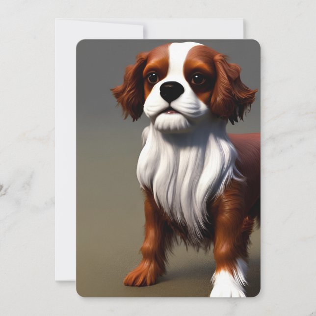 Convite cavalier king charles spaniel AI8 (Frente)