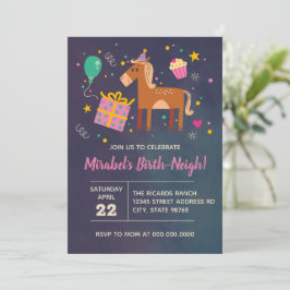 Convite Cavalo Aniversário de Nascimento-Neigh Em Qualquer