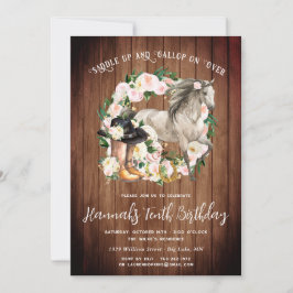 Convite Cavalo bonito e Flores no Aniversário da Madeira R