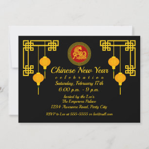 Convite Cavalo de Ano Novo Chinês Ornamental