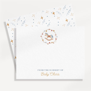 Convite cavalo de balanço, pom-poms, do berçário da carta