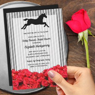 Convite Cavalo de corrida e Rosas Derby Bridal