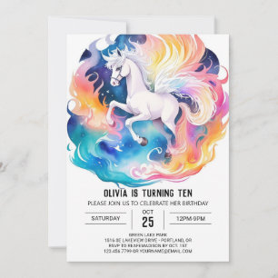 Convite Cavalo de Crianças do Whimsical Haven Aniversário