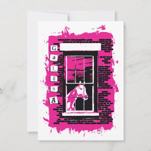 Convite cavalo de janela galena (Frente)