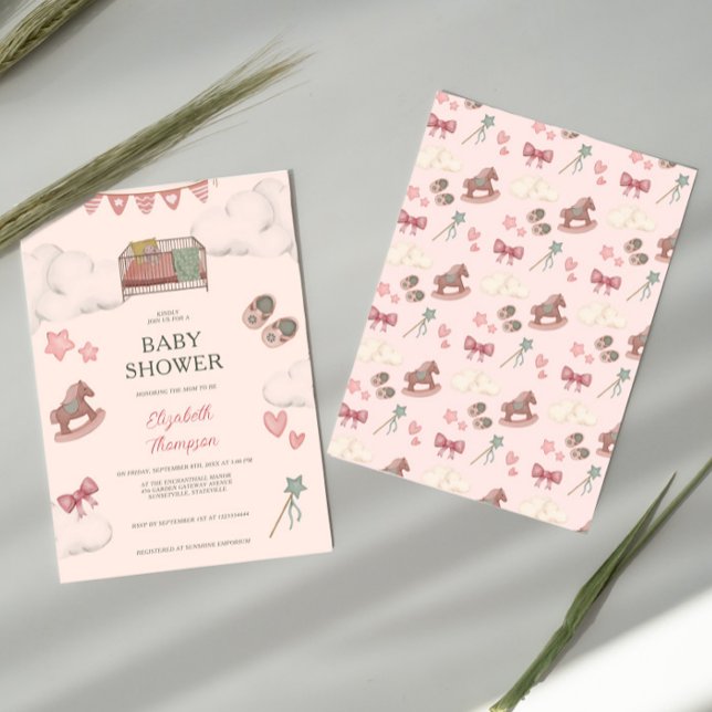 Convite Cavalo de Sonhos Bassinet de Bersery Boho (Criador carregado)