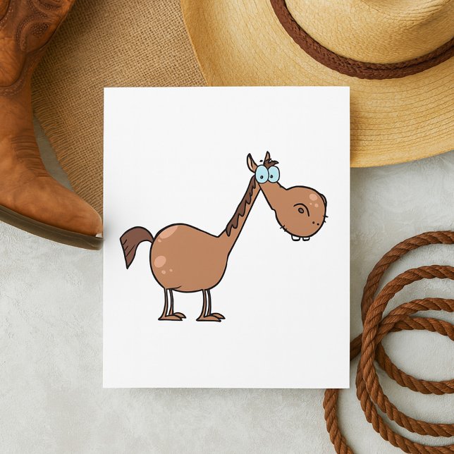 Convite Cavalo Derpy Engraçado Garanhão Marrom Bobo (Criador carregado)