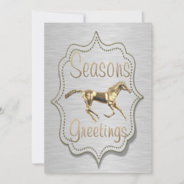 Convite Cavalo Dourado no Feriado Ocidental Prateado