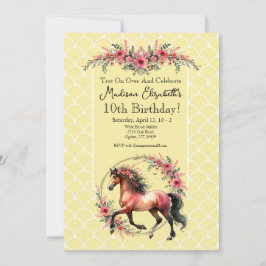 Convite Cavalo E Flores