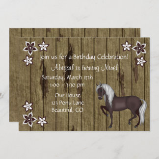 Convite Cavalo, Flores, Madeira Abalada Ocidental Convidar