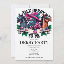 Convite Cavalo Glamoroso Fala Derby To Me Party