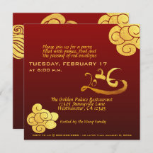 Cavalo Novo Chinês 2026 Douradas Nuvens Textos Inv