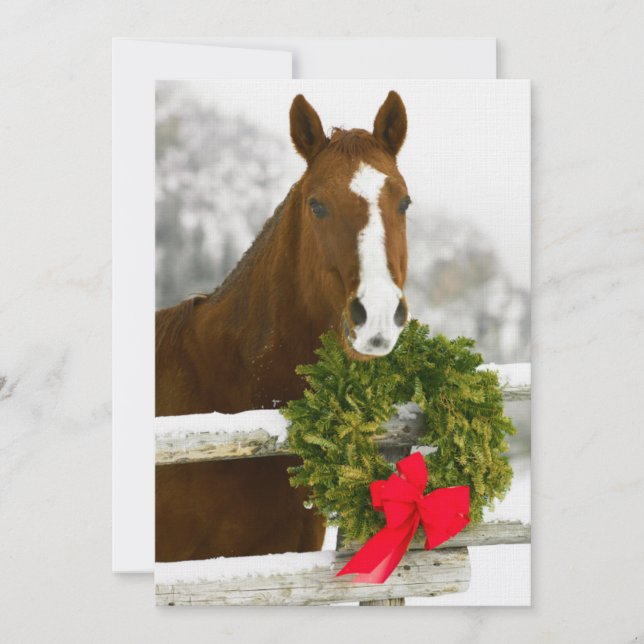 Convite Cavalo olhando sobre a cerca (Frente)