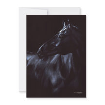 Cavalo preto elegante pintado à mão