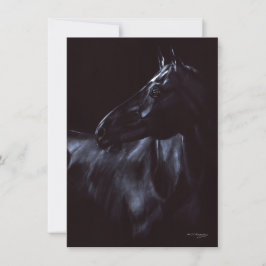Convite Cavalo preto elegante pintado à mão