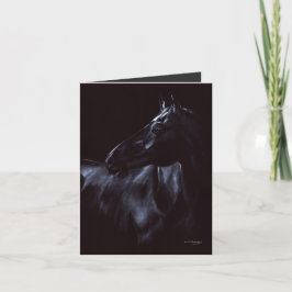 Convite Cavalo preto elegante pintado à mão