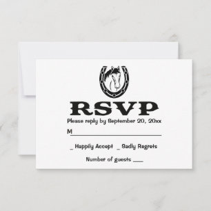 Convite Cavalo Western RSVP Casamento Country Ferradura