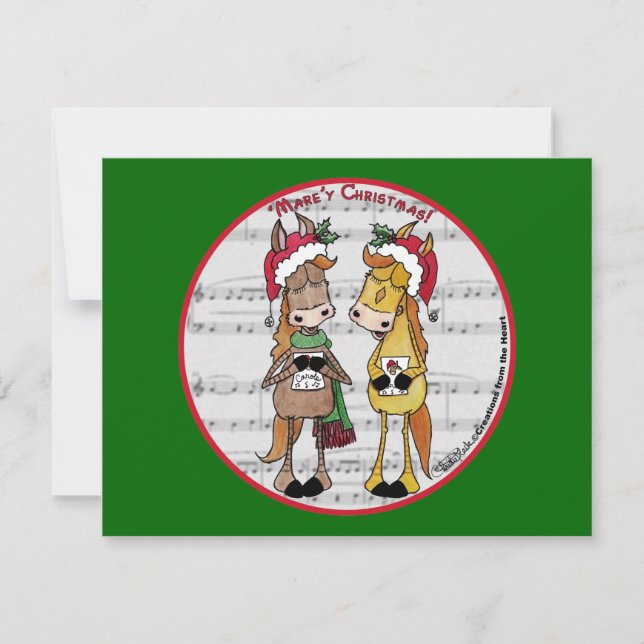 Convite Cavalos Carineiros - 'Mare'y Christmas (Frente)