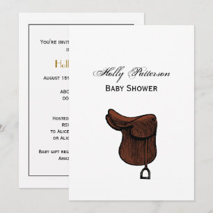 Convite Cavalos - cor equestre formal da sela da aderênci