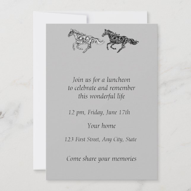 Convite Cavalos de Arte Gráfica do Serviço de Fotografias  (Frente)