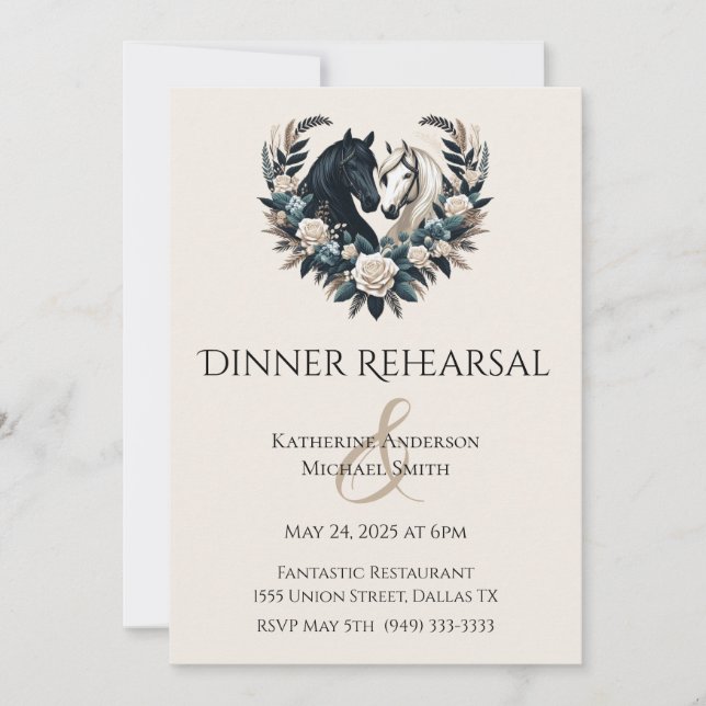 Convite Cavalos de Casamento no Amor (Frente)