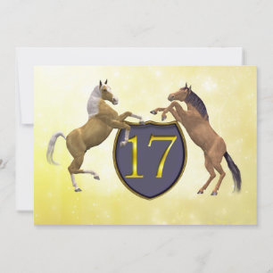 Convite Cavalos de criação de festas de aniversário com 17