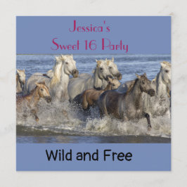 Convite Cavalos galopando na água