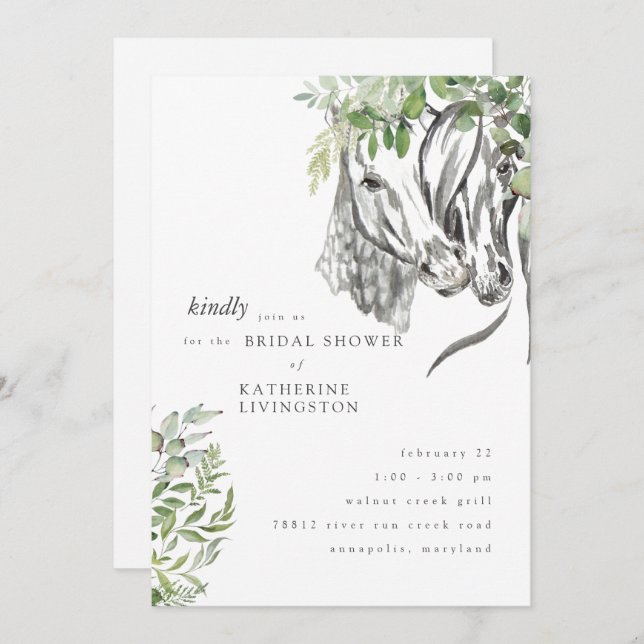 Convite Cavalos Russos Nuzindo Chá de panela Neutro (Frente/Verso)