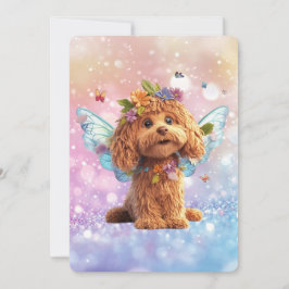 Convite Cavapoo Cavoodle Angel Fairy Birthday
