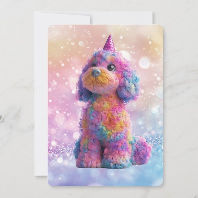Convite Cavapoo Cavoodle Birthday (Frente)