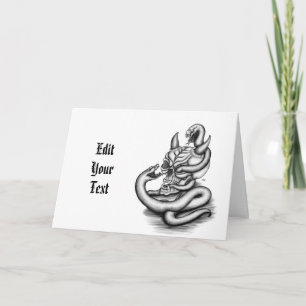 Convite Caveira - Cabeça Diabo com Cobra