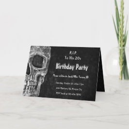 Convite Caveira Gótica RIP para sua Festa de aniversário N