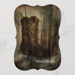 Convite Caverna do Homem Angustiado Bota de Cowboy Country