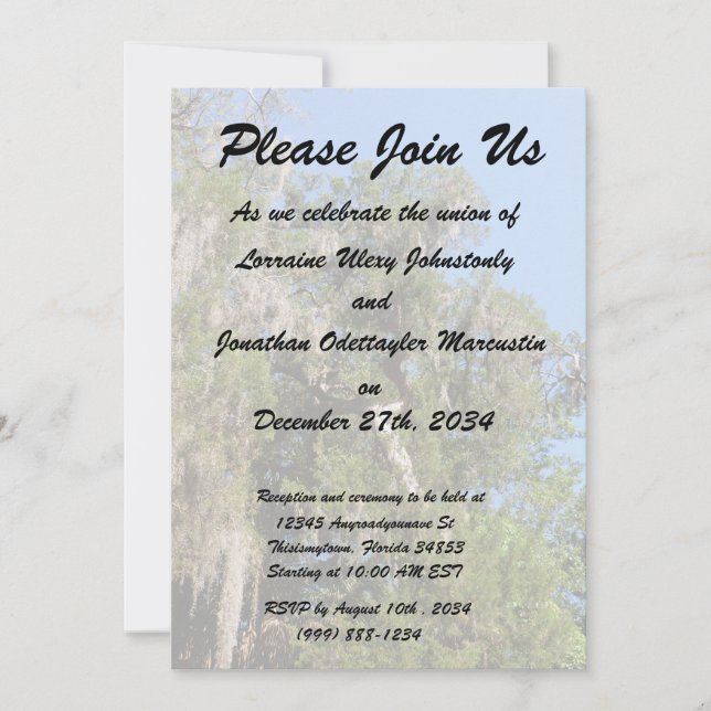 Convite cedro coberto de musgo (Frente)