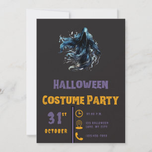 Convite Ceifador Sinistro Preto Halloween