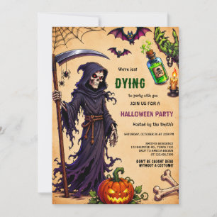 Convite Ceifeira Estamos Morrendo de Festas de Halloween